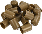 uxcell 20pcs Rubber End Caps 14.5mm ID Vinyl PVC Round Tube Bolt Cap Cover Screw Thread Protectors Light Brown