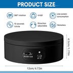 Hoteam Turner Cup Rotating Display Stand for Epoxy Glitter Tumbler Display Turner 360 Degree Tumbler Spinner Automatic Spinning Rotating Platform Mute Photography Turntable(Black,3 Pcs)