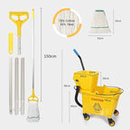 35Qt Commercial Mop Bucket with Side Wringer,Including 1* Commercial Loop-end Mop and 1* Mop Head Replacement