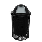 COATEDOUTDOORFURNITURE RDT-P-TXTBLK Heavy Duty Round Trash Receptacle with Dome Top, Liner Included, 32 Gallon, Textured Black, Made in America