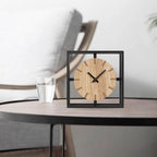 Vintage Black Table Clock on Stand, Decorative Desk and Shelf Clock, Rustic Mantel Clock Farmhouse Clock Non-Ticking