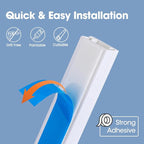 87in Cord Hider Kit, Cord Covers for Wires on Wall, Paintable Cable Raceway, Cord Hider for Wall Mount tv, tv Cable Hider Wall kit, Wire Covers for Cords, 6X L14.5in X W0.96in X H0.57in