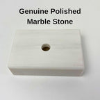 Genuine Marble Trophy Base – Polished Beveled Display Stand with Center Hole, 3/4" Thick, Multiple Sizes for Awards, Crafts & 3D Prints (White Marble, 2x3 inch)