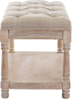 Kmax Storage Entryway Bench Tufted Shoe Rack Bench Wood Window Bench for Hallway Entrance Bedroom Corner-1 Seat, Beige