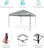 Best Choice Products 10x10ft 1-Person Setup Pop Up Canopy Tent Instant Portable Shelter w/ 1-Button Push, Case, 4 Weight Bags - Silver