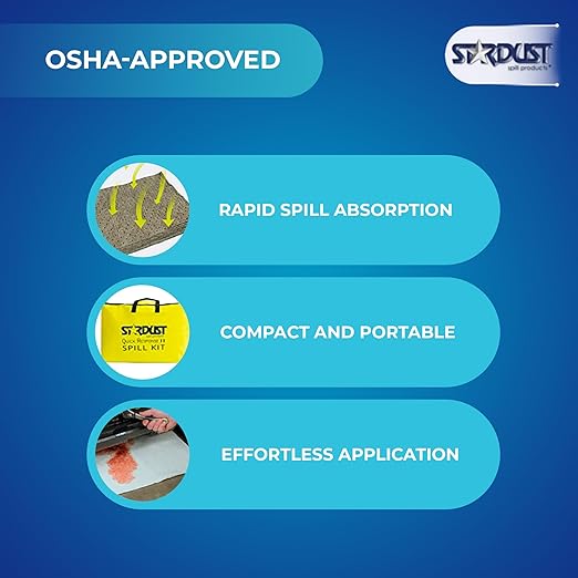 Stardust Spill Products Universal Spill Kit – OSHA Compliant Solution for Vehicles, Industrial, & Restaurant Use, Emergency Response Chemical, Water, & Bodily Fluid Cleanup, 2-Pack