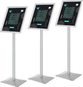 Sign Stand for Display, 11lbs Integrated Rod Heavy Duty Pedestal Floor Signage Stand Holder, for Outdoor or Indoor Advertising (11 x 17, Silver, 3Pack)