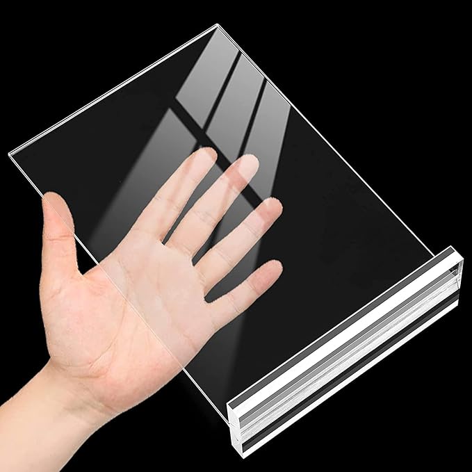 Acrylic Sign Holder 8.5x11 Inches 6 Pack T Shape Desktop Display Stand Vertical Double Sided Clear Table Menu Flyer Holder for Restaurants, Office, Shop, Wedding
