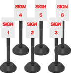 6 Pack Portable Sign Pole, 41" Tall Sign Holder Stand with Water-Fillable Base, Easy Sign Replacement, Indoor Outdoor Display Stand (Signs Not Included)