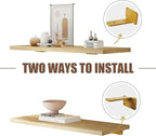 6 PCS Gold Steel Heavy Duty Brackets Without Lip, 6 Inch Supports DIY for Shelves Bracket with 5mm Thick, Industrial Modern Floating Shelf Support for Wall Mount Shelves
