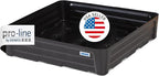 Denios Spill Containment Tray- 21.1 Gallon Spill Tray Capacity - Without Grate- 30.9""X30.9""X7.1 in (Large), Black