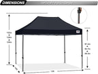 ABCCANOPY Patio Pop Up Canopy Tent 10x15 Commercial-Series (Black)