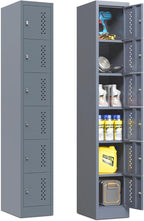 Metal Locker Storage Cabinet with 6 Doors, 71'' Tall Lockable Lockers Storage Cabinet, Employee Lockers with Doors for Utility Closet, Office, School, Gym, School