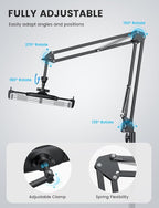 Lamicall Tablet Floor Stand Holder - [55" Height Adjustable][ Flexible Arm] Multi Angle Tablet Holder, 5lb Weighted Base Bed Mount for 4.7-13" Devices, iPad Pro Air Mini, Kindle, Tabs, E-Readers