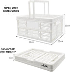Plastic crates for storage,plastic baskets for organizing,14.96inch* 9.84inch* 7.87inch,Foldable Shopping crate with Handles,collapsible storage crate,basket for car Garden Kitchen,Bathroom,office
