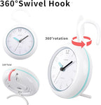 OSTAR Waterproof Bathroom Shower Clock, Analog Quartz Clock Hanging Stand Dual Purpose, One AA Battery Operated 4.72 inch Round Size