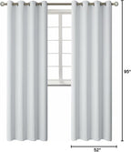BGment Room Darkening Curtains 95 Inches Long - Grommet Thermal Insulated Drapes Window Treatment Curtains for Bedroom, 2 Panels, 52 x 95 Inch, Greyish White