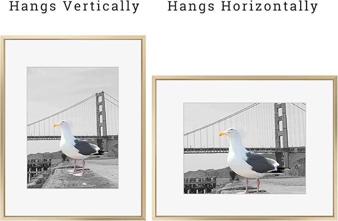 Frametory, 16x20 Metal Picture Frame with Mat for 11x14 Picture & Real Glass, Aluminum Photo Frame Collection (Gold, 1 Pack)
