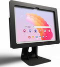 TABcare Anti-Theft Acrylic Case with 360 Rotate 180 Swivel Metal Desktop Stand & 90-Degree USB C Cable for Samsung Galaxy TAB A8 10.5 Tablet (Black, TAB A8 10.5)