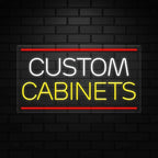 Custom Cabinets Neon Sign for Retail Displays | Value priced LED Flex Neon | Electronic Light Up LED Sign for Windows/Walls | 37"W x 20"H x 1"D