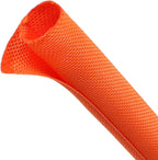 Automotive Wire Loom Tubing, Split Braided Cord Protectors from Pets No Chew, Flexible Cable Sleeve Cable Management for TV/Computer/Electric Wires (Orange, 3/4"-25ft)