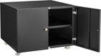 Metal Printer Stand with Storage, Heavy Duty 3D Printer Cabinet on Wheels for Home Office, Table for Printers with Adjustable Shelf Under Desk File Storage Black 17.7''H