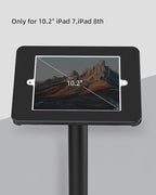 Tablet Floor Stand - 360 Swivel Compatible with 10.2" iPad 7 8 9 Gen, Anti-Theft, Key Lock, All Metal Floor Kiosk Stand
