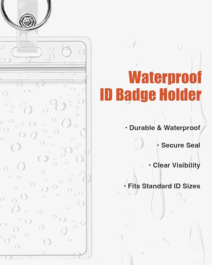 Retractable ID Badge Holder with Clip Badge Reels, Clear ID Card Holder (2 Pack)