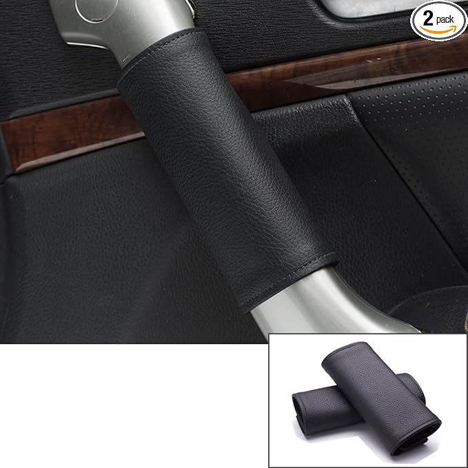 Car Grab Handle Cover,Soft Car Handle Protector,Car Grip Gloves, PU Leather Material,Interior Accessories for Most Cars,2Pcs