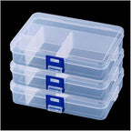 3pcs Clear Storage Small Parts Organizer Box Storage Bin With Dividers Multi Compartment for Beads Art DIY Tackle Box Organizer (5 - compartment sewing box)
