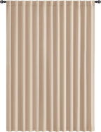 Hiasan Patio Sliding Door Room Divider Curtain Privacy Blackout Thermal Insulated Curtains with Back Tab & Rod Pocket for Bedroom Partition, Living Room Shared Office(100 x 96 Inches, Beige)