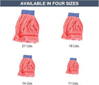 Arkwright Microfiber Tube Mop Head Replacement - (Bulk Case of 12) Heavy Duty, Lint Free, Super Absorbent & Bleach-Safe, Janitorial Essential for Commercial & Industrial Floor Cleaning, 14 oz, Red