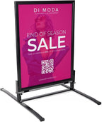 Displays2go 30 x 40 Inch Sidewalk Sign, Waterproof, Snap Frame, Spring Base, 2 Sided, Black (OWS3040B)