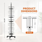 TONGMO 7-Tier Greeting Card Display Rack: 28-Pocket Rotating Countertop Stand for Postcards, Brochures, and Greeting Cards (White, 68.9”H)
