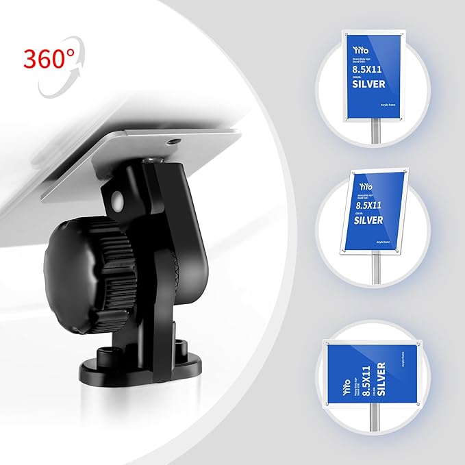 YIYO Sign Stand Poster Stand，adjustable heavy duty pedestal Sign Holder Floor Stand，acrylic frame floor signage standing for display menu 8.5*11 inch，Silver (acrylic frame 8.5*11 Silver)