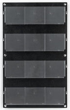 Displays2go Wall Pamphlet Display, Acrylic, 12/24 Adjustable Slots, Aluminum Standoffs - Black (2RP12BLK)