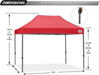 ABCCANOPY Patio Pop Up Canopy Tent 8x12 Commercial-Series (Red)
