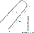 Eurmax USA Strong Trampoline Anchor Stake High Wind, Ground Anchors Heavy Duty, Tent Stakes,Trampoline Accessories, Swing Set Anchors, Ground Stakes, Pack of 8(Silver)