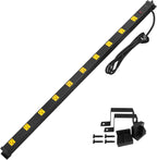 SURAIELEC 10 Outlet Long Power Strip Surge Protector, Industrial Heavy Duty Metal Shop Power Strip with Flat Plug, 1000 Joules, 15 AMP Breaker, 6FT Cord, Wall Mountable, for Work Bench, Shop, Garage