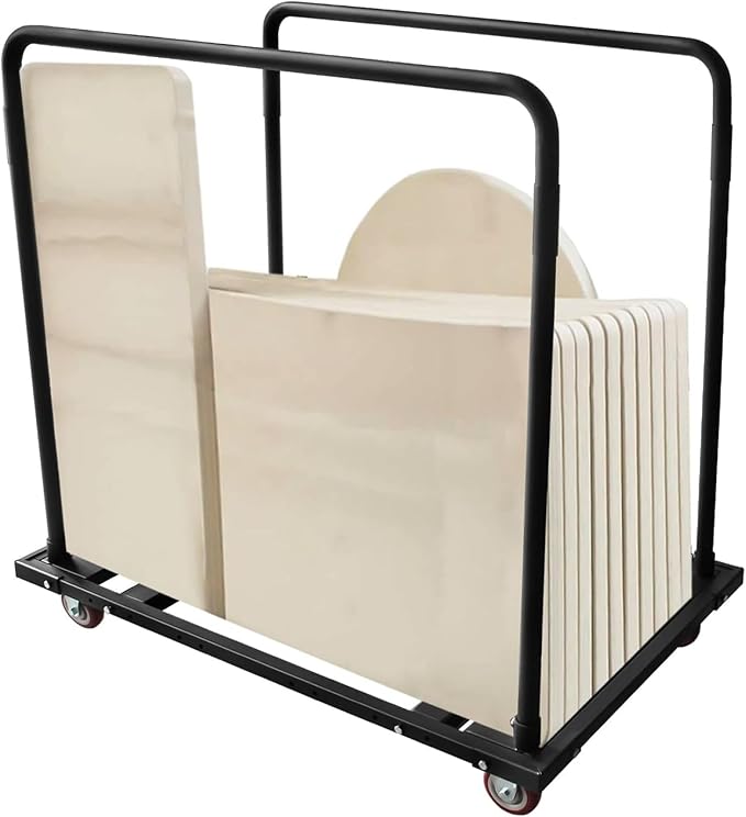 Chair and Table Dolly Folding Table Cart Table Cart with Heavy Duty Steel Folding Table Storage Rack Table Trolley Desk Dolly Folding Chair Dolly for Party 10 Tables Capacity,45.3 X 45.3 X 29.1
