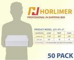 HORLIMER 12x9x3 inches Shipping Boxes Set of 50, White Medium Corrugated Cardboard Box Literature Mailer