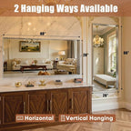 60"x28" Silver Framed Bathroom Mirror, Large Rectangular Vanity Mirror, Aluminum Metal Frame, Wall Farmhouse Modern Wall-Mounted Mirrors for Bathroom, Bedroom, Living Room, Over Sink