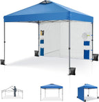 MFSTUDIO 10x10 Outdoor Pop Up Canopy Tent with 1 Removable Sidewall, Easy Set-up Straight Leg Folding Instant Shelter for Beach, 100 Sq. Ft of Shade