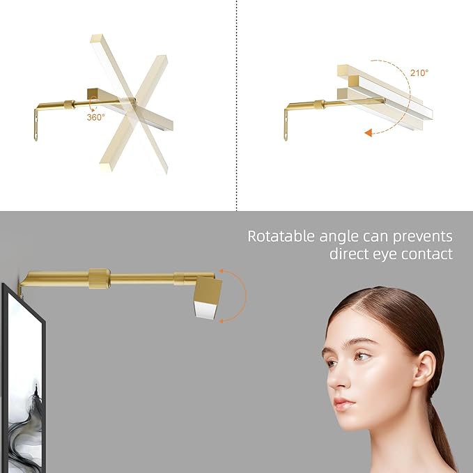 Plug in Picture Lights for Wall, 16 inch Dimmable LED Art Light with Remote, 3 Colour Temperature Gallery Painting Wall Light for Picture Display Dartboard Art Work (Gold)
