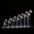 Oirlv Acrylic Jewelry Display Stand Ring Showcase Display Holder 7 PCS Rings Stand (Transparent)