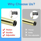 Curtain Rods for Windows 16 to 240 Inches Adjustable Length 1 Inch Diameter Window Curtain Rod with Aluminium Finials, Gold
