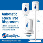 Automatic or Manual Hand Sanitizer Dispenser, Touch-Free Designed for Wall Mounting or to Optional Floor or Counter Stand (Automatic Dispenser w/Floor Stand)