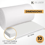 AK TRADING CO. 3/4” Thick Open Cell Upholstery Foam Padding – 56” Wide – by The Yard – Soft, High-Quality Upholstery, Crafts & DIY Projects Foam