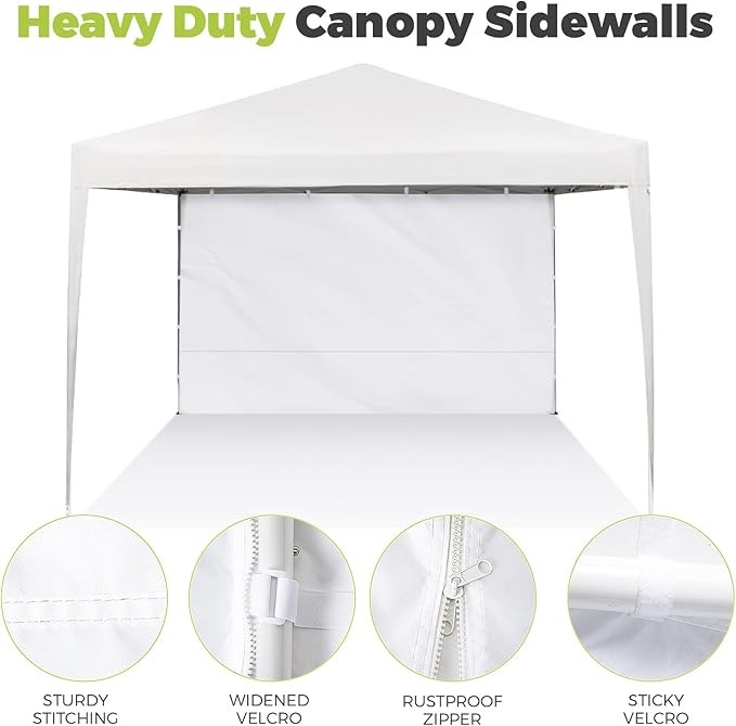 Instant Canopy Sidewalls for 10x10 Pop Up Canopy Tent, 300D Waterproof Material for Outdoor Events, Vendor Booths, and Privacy (Sidewalls Only, Canopy Not Included)(Black, 10x10ft-3pcs)