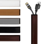 Rubber Bond TV Cord Hider Cable Protector - Strong Self Adhesive Wall Cord Cover Cable Hider - Low Profile Cable Management Wall Cord Concealer Cable Raceway (Dark Brown, 10 Feet)
